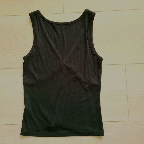 LNA Clothing Tank Top‎ S Black Ribbed Knit Stretch V-Neck Sleeveless Pullover - Picture 3 of 7